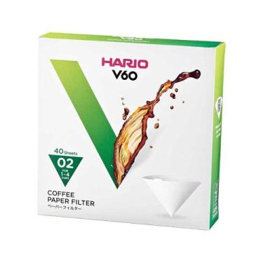 Imagem de Filtro Hario V60 Branco 40 unidades Tamanho 02