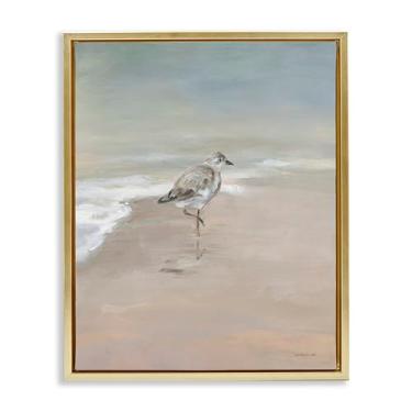 Imagem de Stupell Industries Sandpiper Nautical Shore Bird Gold Framed Floater Canvas Wall Art Design por Danhui Nai, 25 x 31