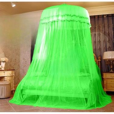 Imagem de Mosquiteiro para Teto Casal - Estilo Indiano com Elástico | Proteção Antimosquitos(verde)