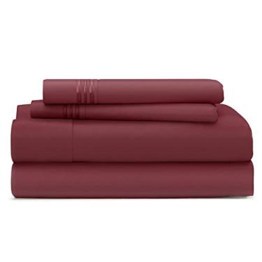 Imagem de Cosy House Collection Conjunto De Lençóis Everyday Série 1500 - Roupa Cama Luxo Para Hotéis, Ultramacia E Fresca, Resistente A Rugas, Manchas Desbotamento, 4 Peças (Completo, Vinho Tinto)
