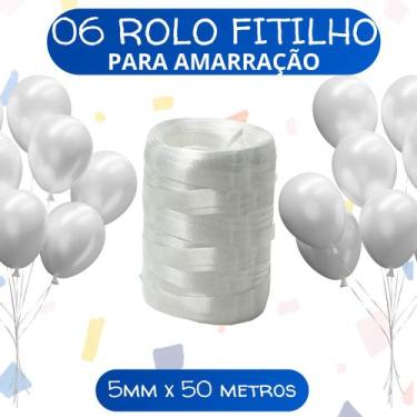 Imagem de Fitilho Rolo com 06 unid para Embalagens e Presentes, cores brilhantes