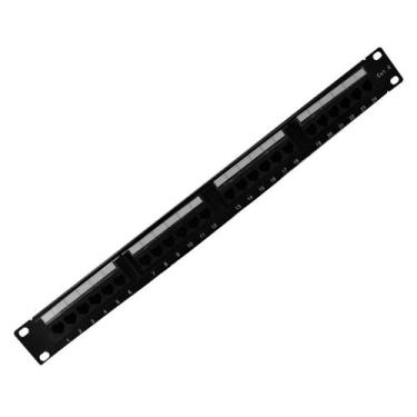 Imagem de Painel De Distribuição 1U Patch Panel 24 Portas Cat6 fêmea padrão 19" 