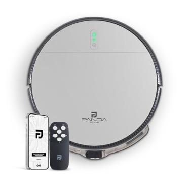 Imagem de Robô Aspirador de Pó Inteligente 3 em 1 Varre, Aspira e Passa Pano Panda Plus AMG-R1 Wi-Fi, Alexa, Controle Remoto, Vários Modos Bivolt