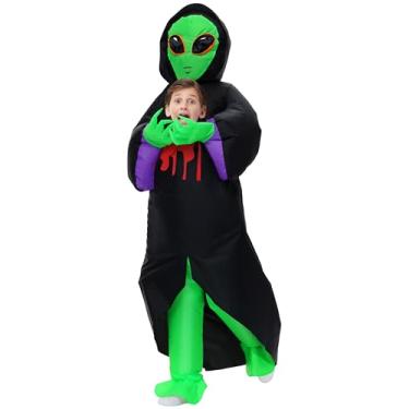 Imagem de anroog Inflatable Alien Costume for Kids Halloween Blow Up Abduction Alien Costumes Cosplay Boys Girls Funny Party