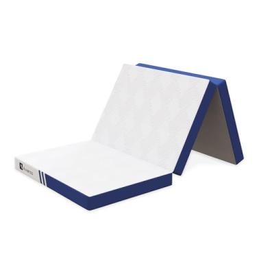 Imagem de Avenco Colchão de três dobras, colchão dobrável de 10 cm, tamanho solteiro, espuma viscoelástica dobrável com capa removível e removível para cama, acampamento e convidados
