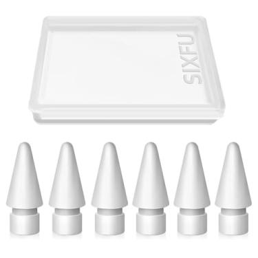 Imagem de SIXFU 6 pontas de lápis de substituição para Apple Pencil, acessórios duráveis para iPad Pro/Apple Pencil Pro/USB-C/ 1ª geração/2ª geração (substituição)