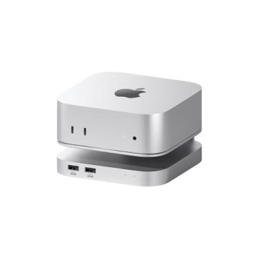 Imagem de Hagibis Hub e suporte Mac mini M4 com gabinete SSD de 40 Gbps, estação de ancoragem USB tipo C 3 em 1 com capa SSD M.2 NVMe de 40 Gbps, USB2.0 * 3, conector auxiliar de 3,5 mm (MC60 Pro)