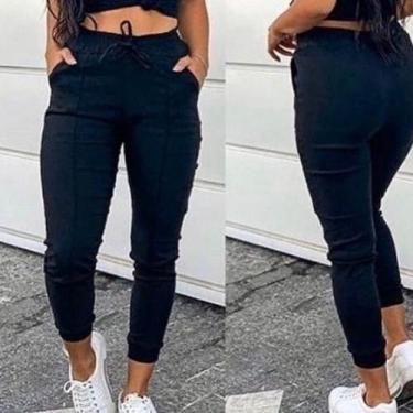 Imagem de Calça feminina modelo jogger bengaline - Filó Modas, m, Preto