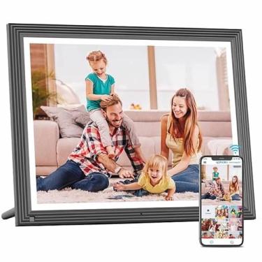 Imagem de FULLJA Porta-Retratos Digital 15" - Grande Inteligente Com Wi-Fi E Ângulo Amplo Hd, Controle Remoto, Memória De 32 Gb, Montagem Na Parede, Fácil Compartilhar Fotos Ou Vídeos Via Aplicativo/E-Mail, P