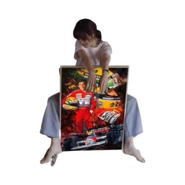 Imagem de Ayrton Senna F1 Racing Driver Poster HD Qualidade Retro Wall Art Kawai