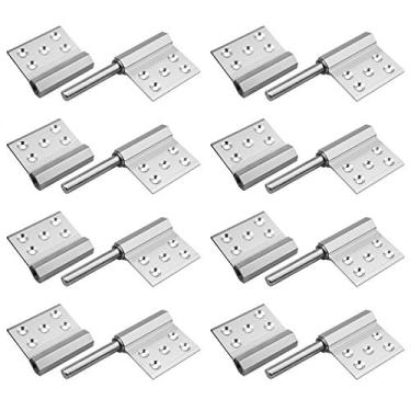 Imagem de 8 pacotes de 10 x 8 cm dobradiças de bandeira de elevação dobradiças de porta destacáveis, dobradiças de liga de alumínio com 10 furos escareados de montagem, espessura de 2,2 mm, carga máxima de 49,9