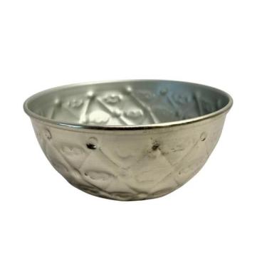 Imagem de Mini Cachepô Metal Polido Trabalhado Decorativo 6X15cm - BeArt