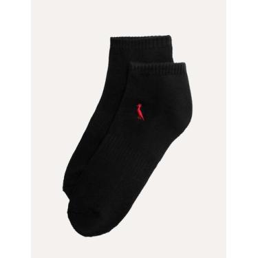 Imagem de Meia Reserva Masculina Cano Curto Pica-Pau Bordado Preta, UN