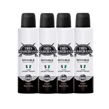 Imagem de Kit Desodorante Aerossol Très Marchand Invisible 150ml - 4 Unidades - 