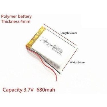 Imagem de Bateria 680 Mah 3,7v 2 Fios Nova - bgb