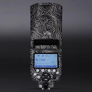 Imagem de Adesivo flash de câmera antiarranhões para Godox V1 Flash Coat Wrap película protetora corporal protetor de corpo capa de pele V1 (contorno preto branco)