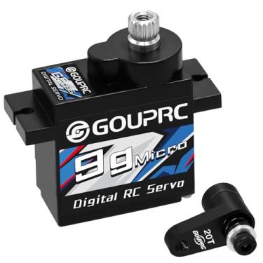 Imagem de GOUPRC 9G Micro Digital Servo of Metal Gears for ARRMA Granite GROM 1/18 Typhon GROM 1/14 Mini Mojave GROM 1/14 RC Car Buggy Truck, Upgrade Servo Parts with 20T Servo Horn Black