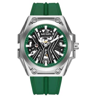 Imagem de Relógio Masculino Automático Esportivo Pulseira De Silicone Impermeavel Verde
