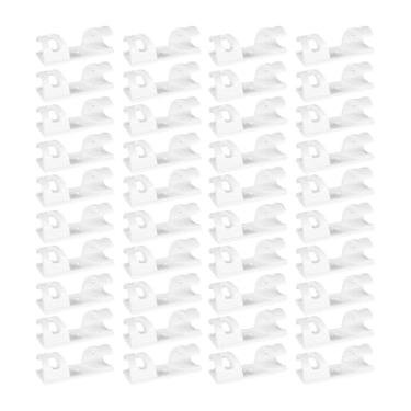 Imagem de BaotyJie 100x Organizador de Cabos Clipes de Cabos Fácil de Instalar Organizador de Práticos Grampos Fixos para Parede de Dormitório, Branco