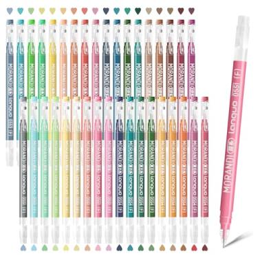 Imagem de Joyask Canetas de gel para colorir, pacote com 36 canetas coloridas para papel preto e papel branco, canetas de ponta fina de 0,6 mm para colorir, escrever, desenhar, diário, anotações, escritório