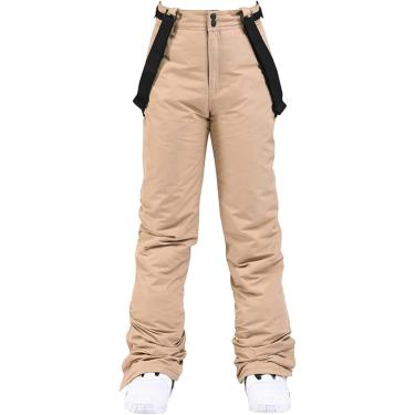 Imagem de Calças De Esqui Femininas Com Alças Calças De Neve Calças Softshell Forradas à Prova D'água Calças Térmicas De Caminhada Calças De Trekking Longas Calças Funcion, Gray, L