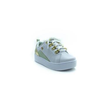Imagem de TEnis Infantil Menina Pink Cats V2433 - Branco/dourado/verde-Feminino