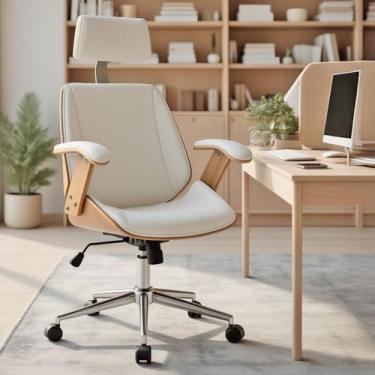 Imagem de Cadeira de Escritório Ergonômica Giratória Office Lisboa Madeira Natur