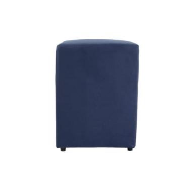Imagem de Puff Decorativo Cubo Grande, 45x34x34cm, Estrutura em Madeira, Revestimento em Suede, para Sala, Quarto, Escritório (Azul Marinho, Grande)