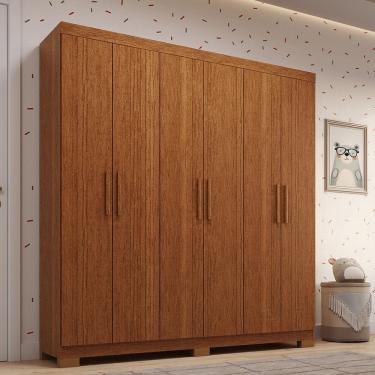 Imagem de Guarda-roupa Infantil 6 Portas 164,10cm X 188cm 100% Mdf Stellari Espresso Móveis Cinamomo