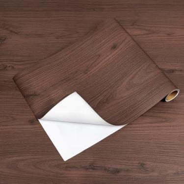 Imagem de RomDeco Descasque e cole pisos, rolo de piso de vinil 30,5 cm x 1,049 cm, descasque e cole azulejos à prova d'água para banheiro, cozinha, corredor, marrom nogueira