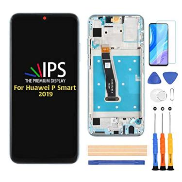 Imagem de Compatível com Huawei P Smart 2019 Tela LCD de substituição, para P Smart 2019 Pot-LX3 LX1 LX1AF LX1RUA LX2J Kit de peças de reparo de painel LCD com vidro temperado + ferramentas (preto com moldura)