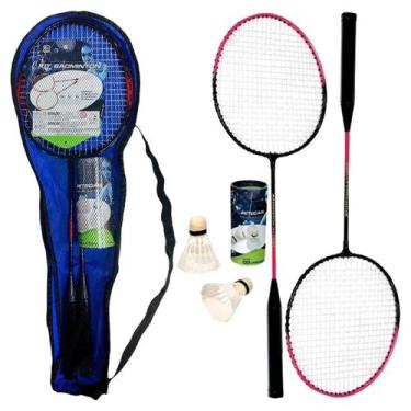 Imagem de Badminton Completo 2 Raquetes, 3 Petecas e Bolsa Jogos - Home Goods