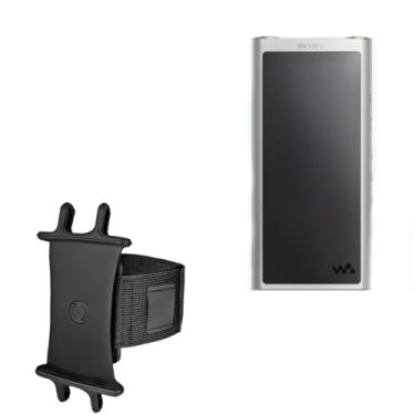 Imagem de BoxWave Coldre compatível com Sony NW-ZX300 Walkman - Braçadeira esportiva ActiveStretch, braçadeira ajustável para treino e corrida - Preto