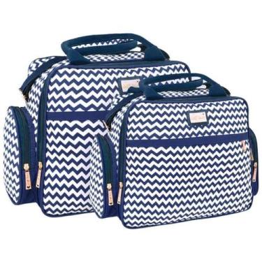 Imagem de Kit Bolsas Bebê Griff Baby Chevron Urban Azul Marinho