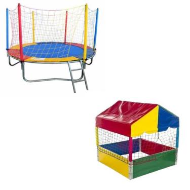 Imagem de Cama Elástica Pula Pula Trampolim Nacional Premium 2,30m + Piscina De 