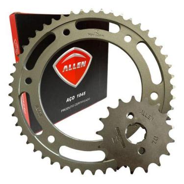 Imagem de Kit Coroa 49 E Pinhão 17 Moto Honda Bros 150 Allen Aço - RR