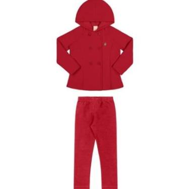 Imagem de Conjunto Infantil Menina Inverno Casaco Boucle Molicotton E Calça Moletom Tam 4 a 14 - Angerô-Feminino