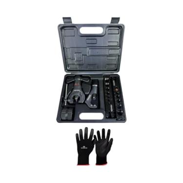 Imagem de Kit Flangeador Excêntrico com Catraca, Cortador, Escareador, 3/16" a 3/4", Maleta Organizadora, Luva de Brinde, para Refrigeração e Ar Condicionado