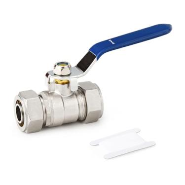 Imagem de GASHER Conexões de tubulação de ar de 1,9 cm, conexões de linha de ar de válvula de esfera de latão, tubulação de 0,9 cm para sistema de linha de ar comprimido de garagem de loja