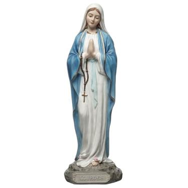 Imagem de Veronese Design Estátua colecionável da Virgem Maria de Nossa Senhora de Lourdes, de poliresina, pintada à mão, com ícone religioso, 15,5 cm