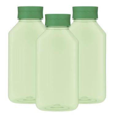 Imagem de Kit 3 Garrafa Geladeira Água Jarra Suco Tampa Com Efeito Cascata 1,5l Resistente Premium (Verde)