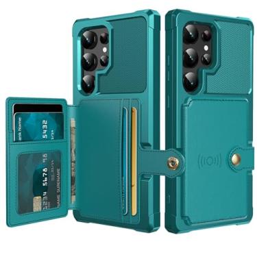 Imagem de HJZSZX Capa tipo carteira com compartimento magnético para cartão Galaxy A54 5G (para Galaxy A54 5G/verde)