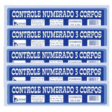 Imagem de Controle Numerado 3 Corpos com 100 Folhas PT 10 - Tamoio
