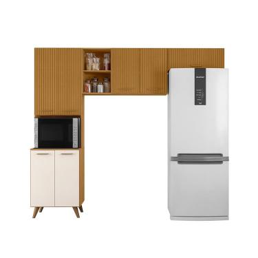 Imagem de Cozinha Compacta (03 Peças) Olinda Freijo Uv Ripado Grafite Acetinado - SSX Multicoisas