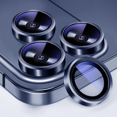 Imagem de KEKBOXQ Pacote com 3 x 2 protetores de lente de câmera para iPhone 17 Pro Max 6,9 polegadas, iPhone 17 Pro 6,3 polegadas, protetor de tela de lente de vidro temperado, anel individual de metal para