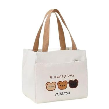 Imagem de Bolsa Térmica Fashion Para Marmita Quente e Frio Lancheira Para Passeio Escola Trabalho (Branco)