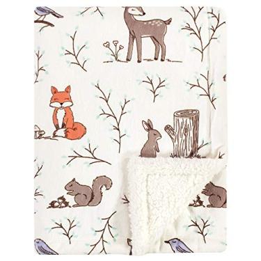 Imagem de Hudson Baby Unisex Baby Plush Blanket with Sherpa Back, Enchanted Forest, One Size, 30x40 inch (Baby)