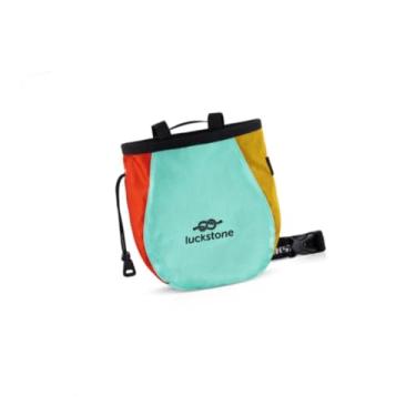 Imagem de Colaxi Bolsa de giz para escalada, equipamento de escalada, bolsos grandes com zíper, bolsa de transporte de giz, de armazenamento para treino de golfe, Verde Vermelho Amarelo