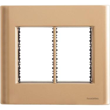 Imagem de Placa 6 Postos 4x4 Tramontina Giz Ouro Metalizado Com Suporte Tramontina