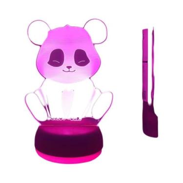 Imagem de Lâmpada Noturna LED 3D Panda De 7 Cores, Alimentada Por Bateria E USB,